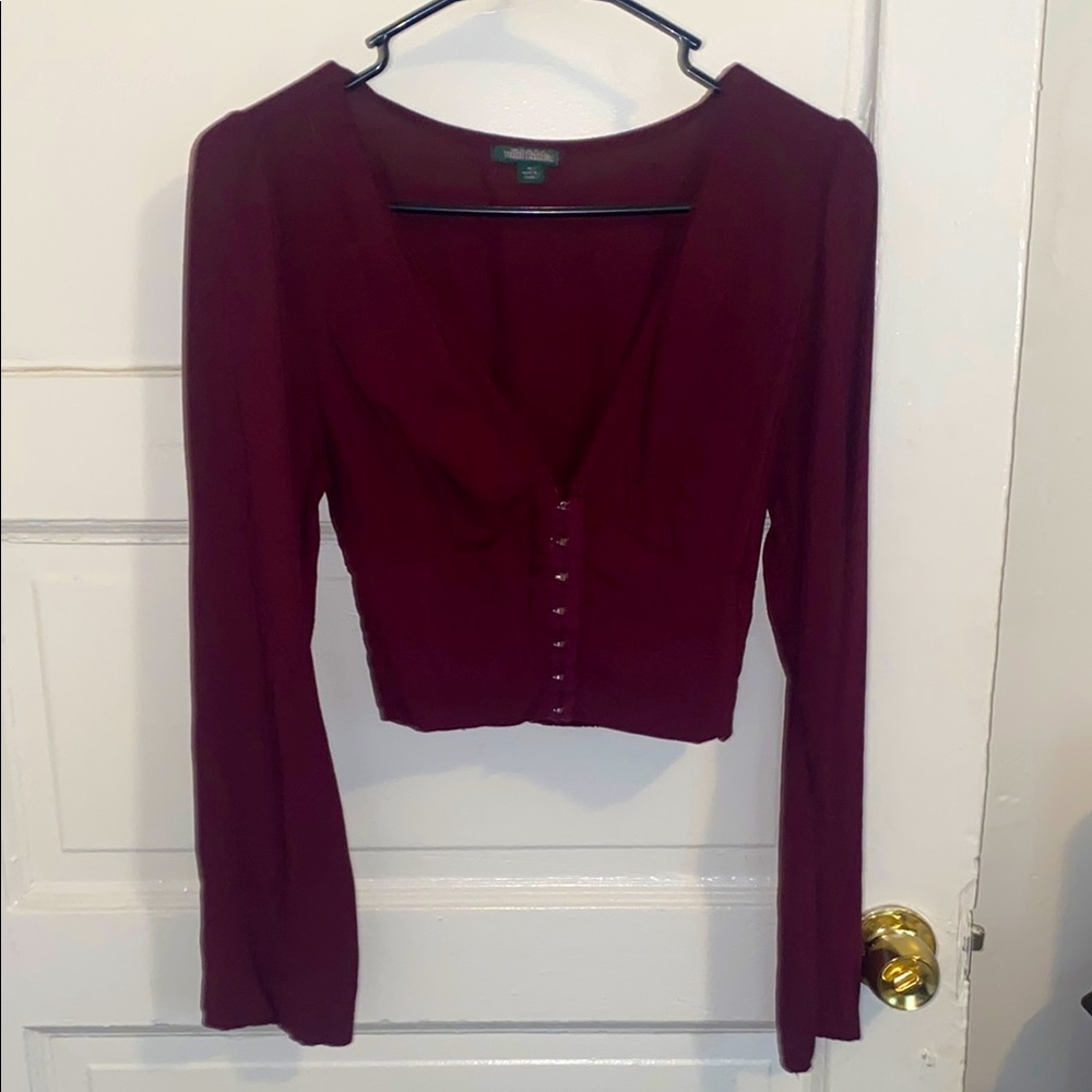 Wild Fable burgundy boho corset top